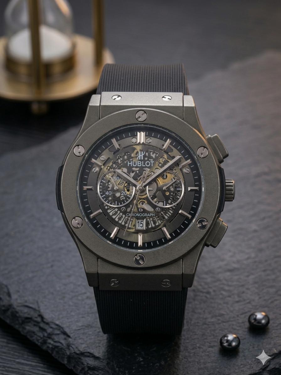HUBLOT BLACK WITH BELT SPECIAL LOCK